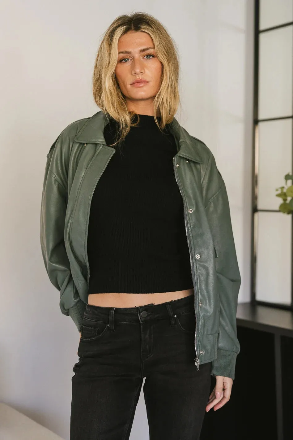 Call Me Back Vegan Jacket in Olive - FINAL SALE sold by bohme product image thumbnail 5