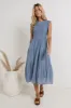 Declan Midi Dress in Blue - FINAL SALE sold by bohme