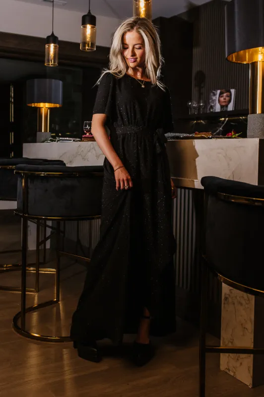 Lyanna Sparkle Maxi Dress in Black - FINAL SALE sold by bohme