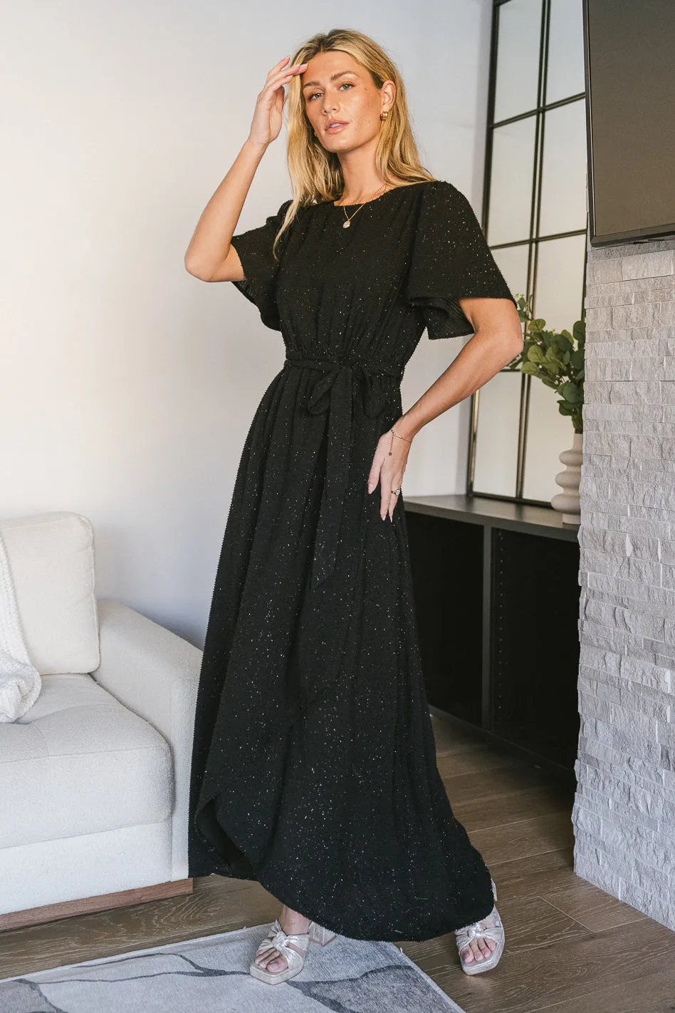 Lyanna Sparkle Maxi Dress in Black - FINAL SALE sold by bohme product image thumbnail 3