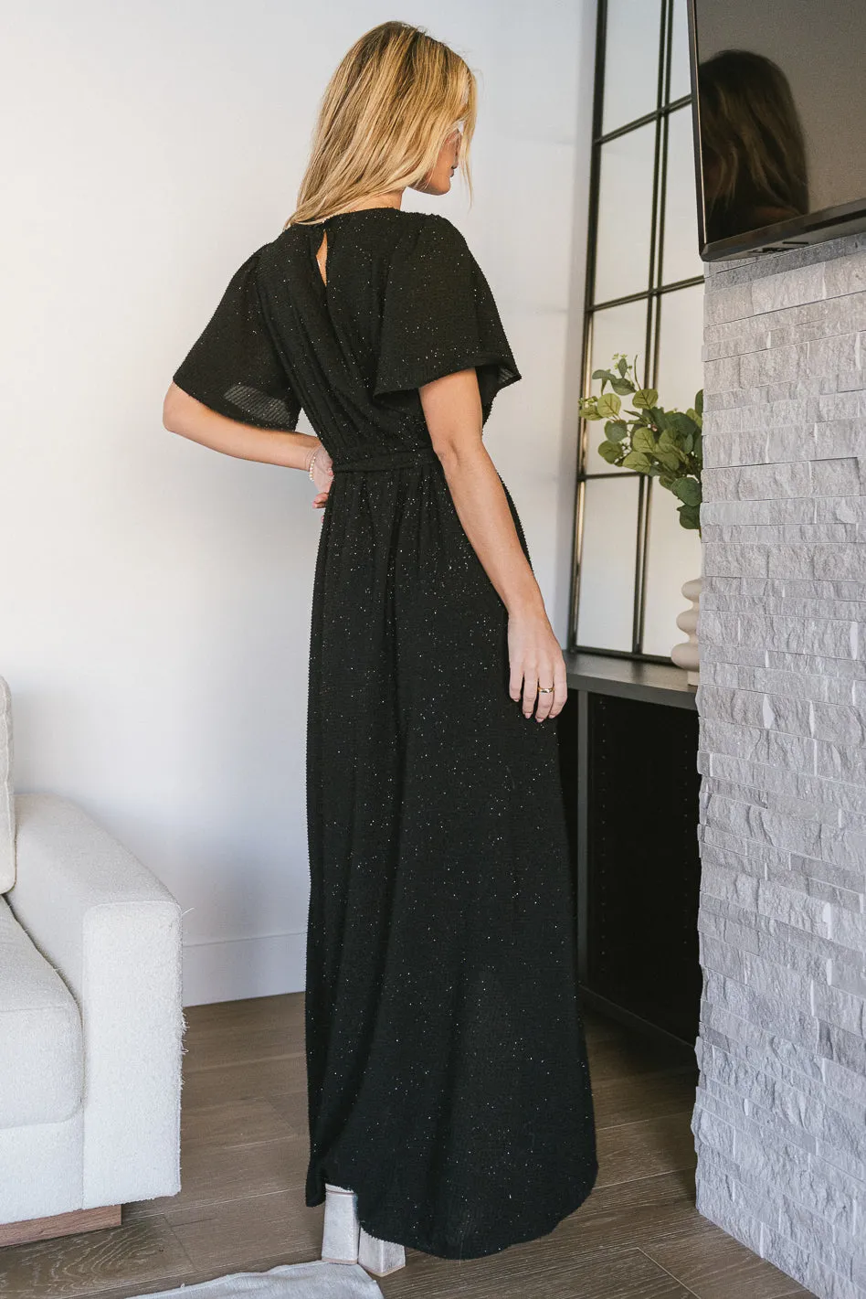 Lyanna Sparkle Maxi Dress in Black - FINAL SALE sold by bohme product image thumbnail 4