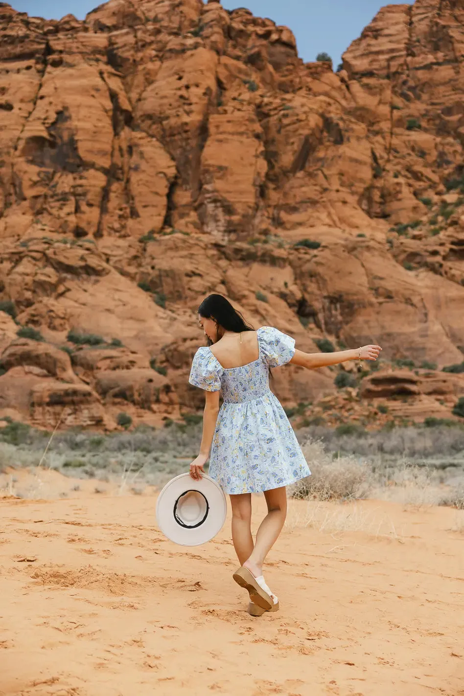 Kayra Floral Dress in Blue - FINAL SALE sold by bohme product image thumbnail 5