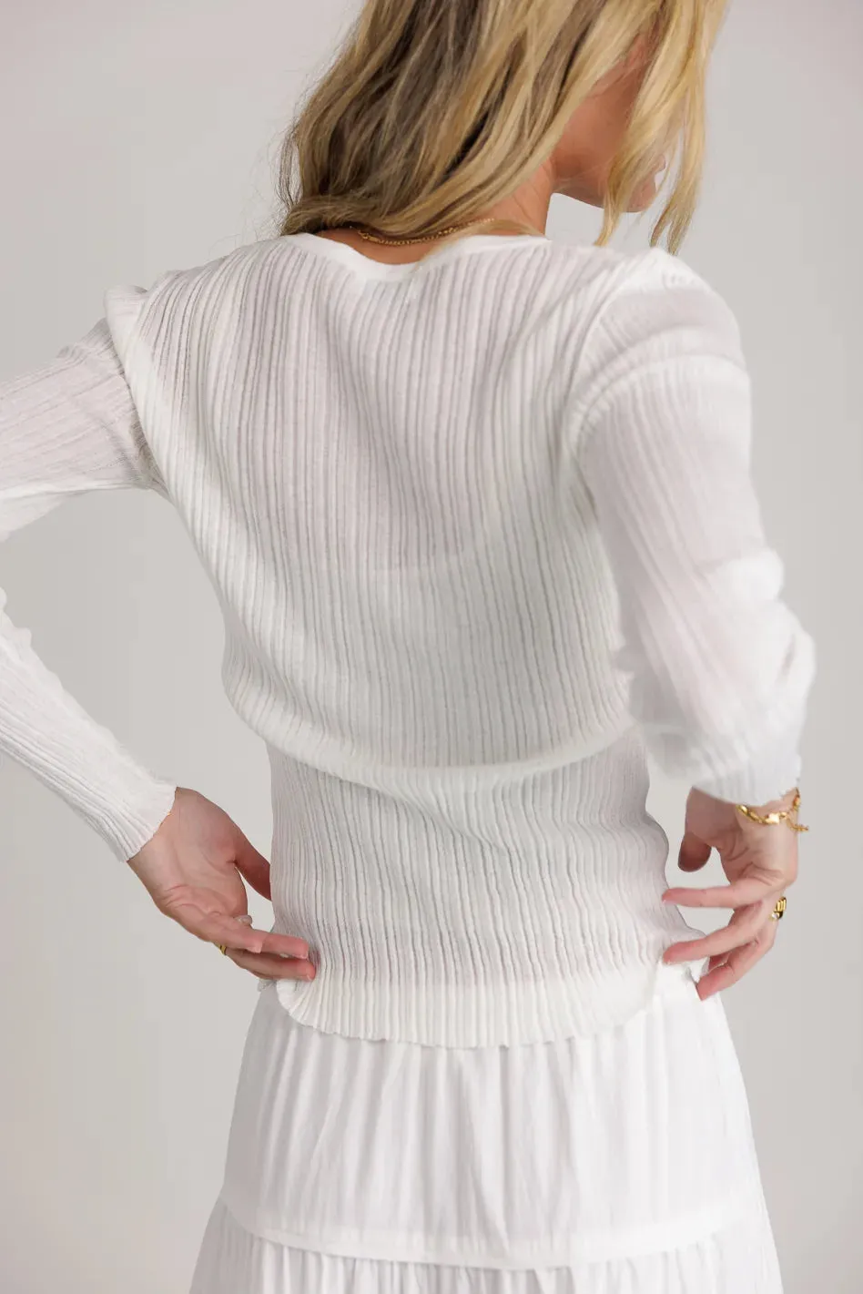 Mauryn Ribbed Top in White - FINAL SALE sold by bohme product image thumbnail 3