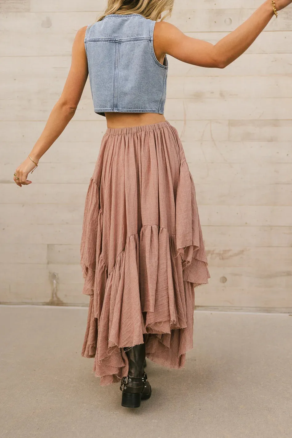 Augusta Handkerchief Skirt in Rose sold by bohme product image thumbnail 2