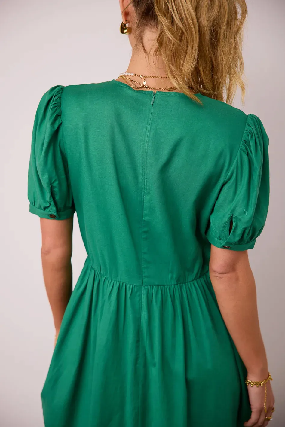 Cyrus Midi Dress in Green - FINAL SALE sold by bohme product image thumbnail 3