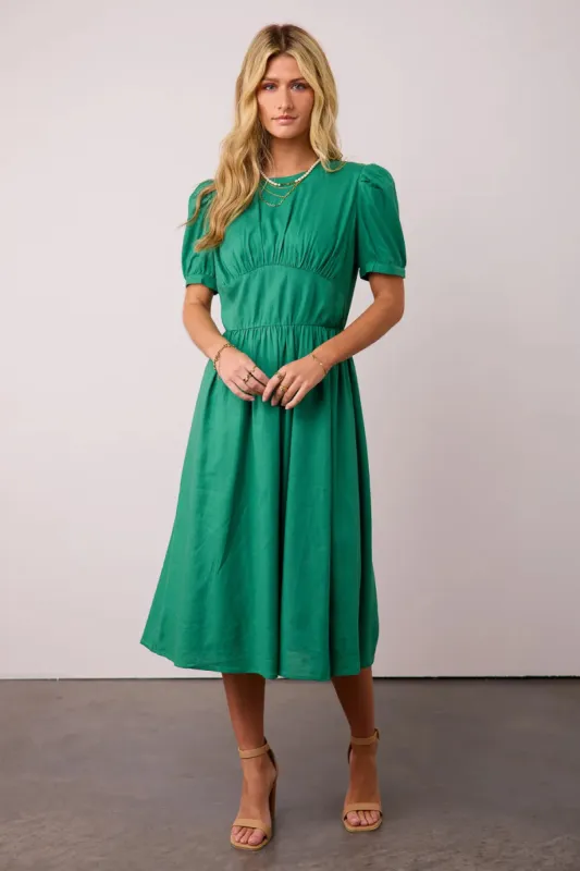 Cyrus Midi Dress in Green - FINAL SALE sold by bohme