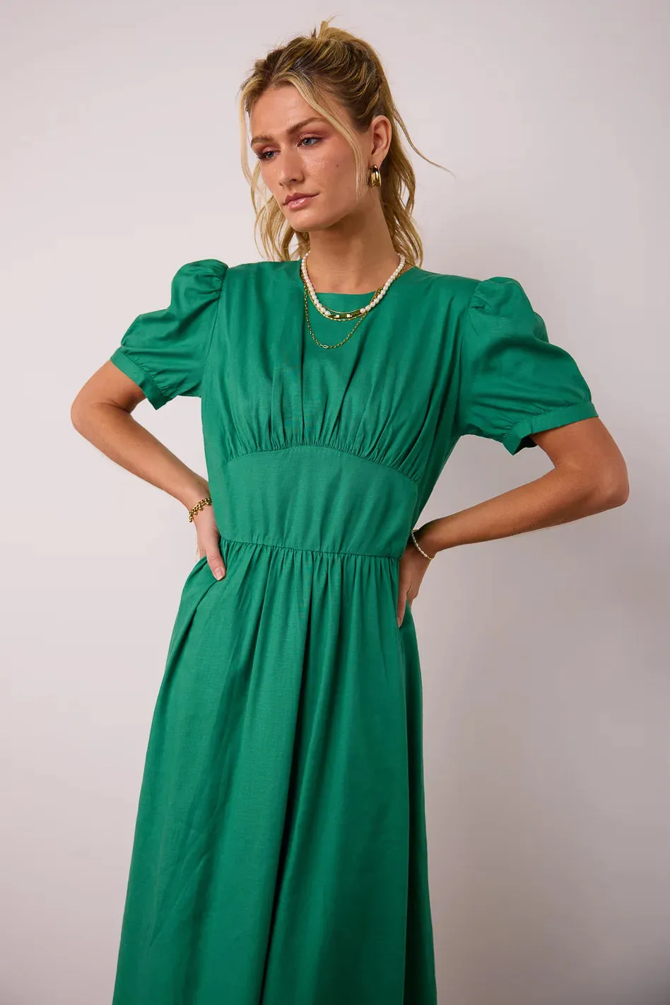 Cyrus Midi Dress in Green - FINAL SALE sold by bohme product image thumbnail 4