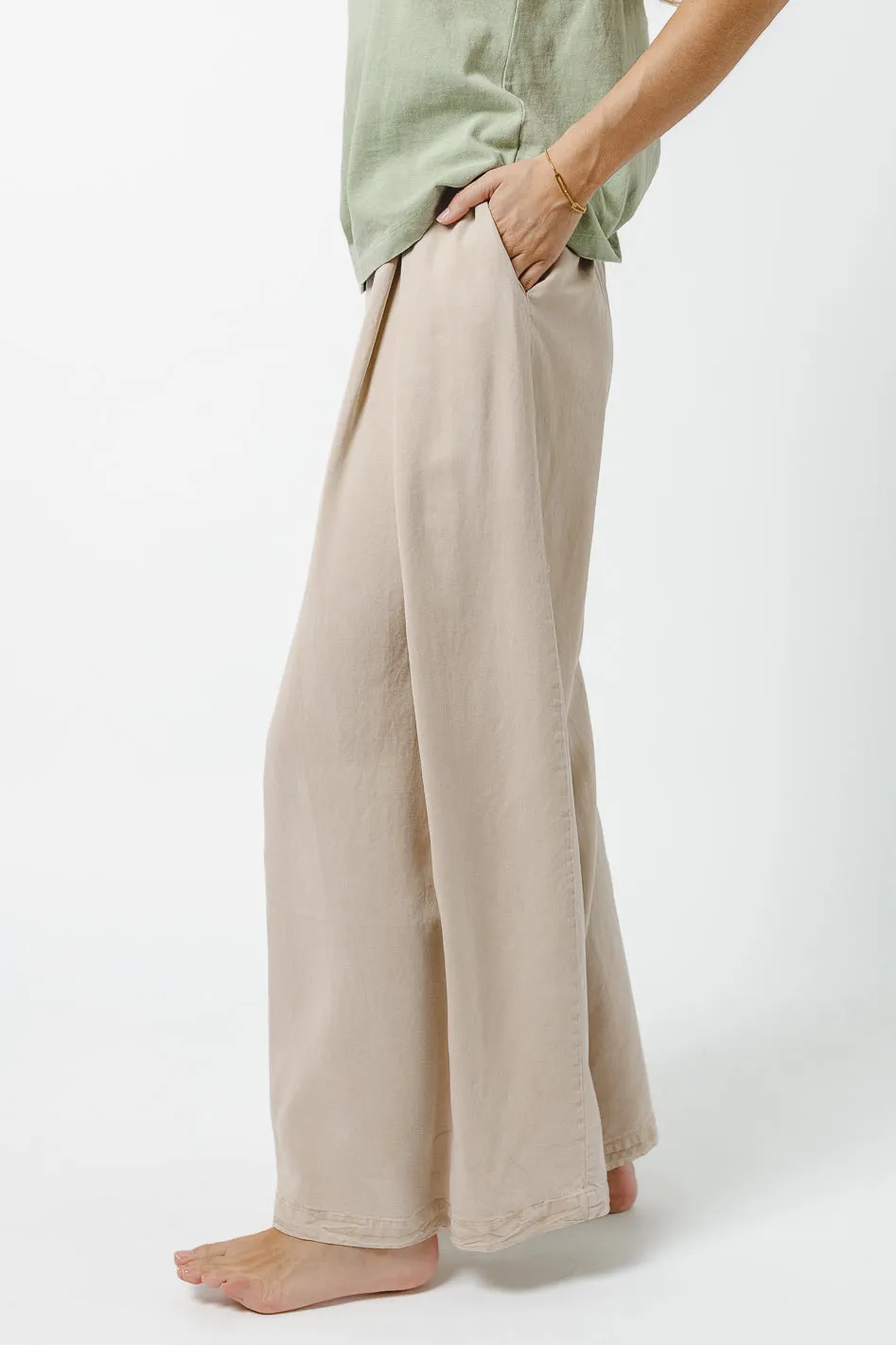 Katie Wide Leg Tencel Pants in Taupe - FINAL SALE sold by bohme product image thumbnail 5
