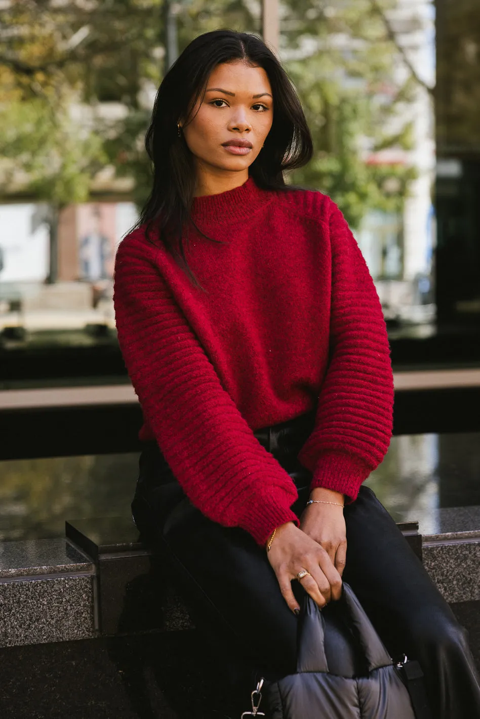 Lloyd Cozy Sweater in Red sold by bohme
