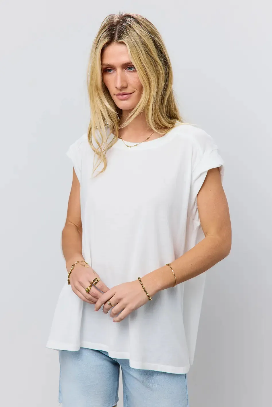 Aviana Muscle Tee in Off White - FINAL SALE sold by bohme product image thumbnail 2