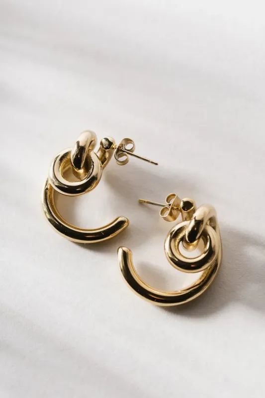 Eliana Abstract Earrings in Gold - Tarnish Free - FINAL SALE made by bohme