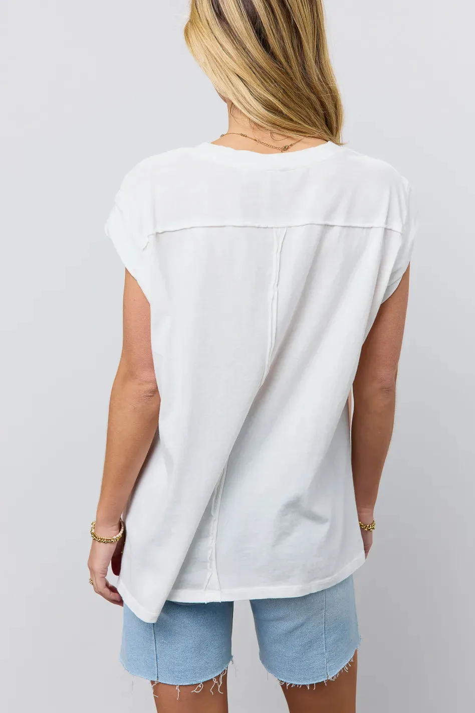 Aviana Muscle Tee in Off White - FINAL SALE sold by bohme product image thumbnail 3