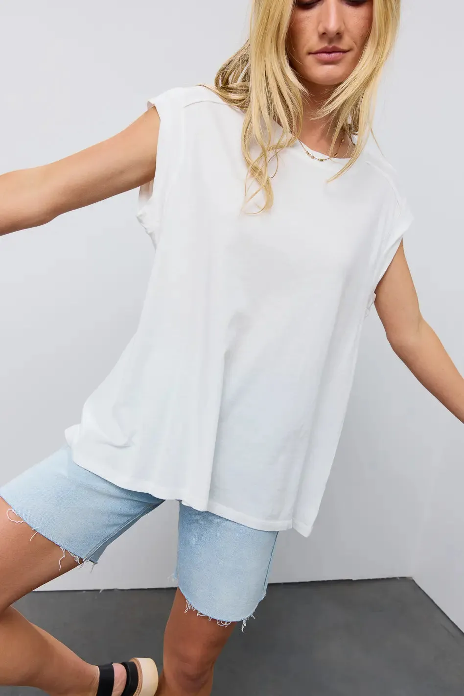 Aviana Muscle Tee in Off White - FINAL SALE sold by bohme
