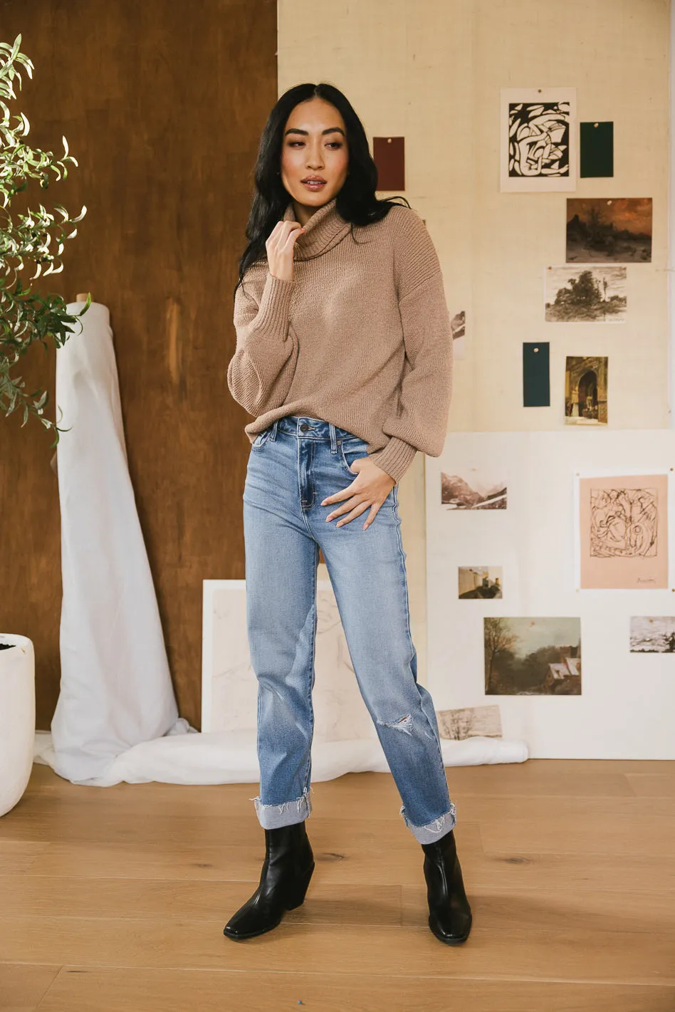 Shea Turtleneck Sweater in Brown - FINAL SALE sold by bohme product image thumbnail 3