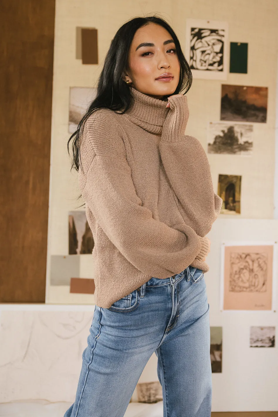 Shea Turtleneck Sweater in Brown - FINAL SALE sold by bohme product image thumbnail 4