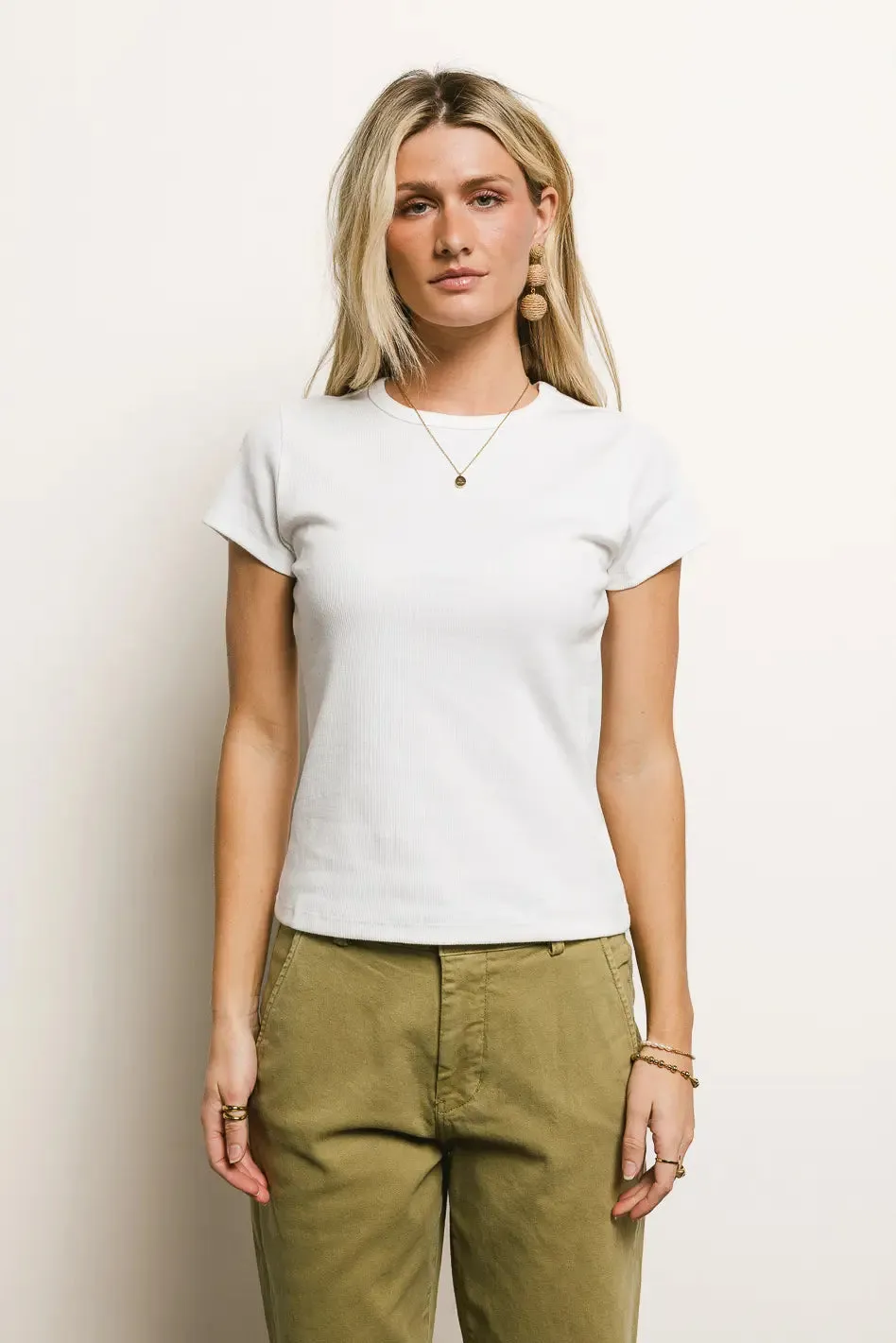 Addison Ribbed Top in Off White - FINAL SALE sold by bohme product image thumbnail 5
