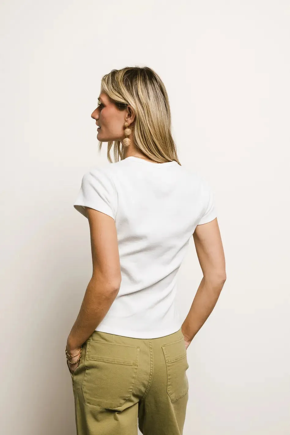 Addison Ribbed Top in Off White - FINAL SALE sold by bohme product image thumbnail 4