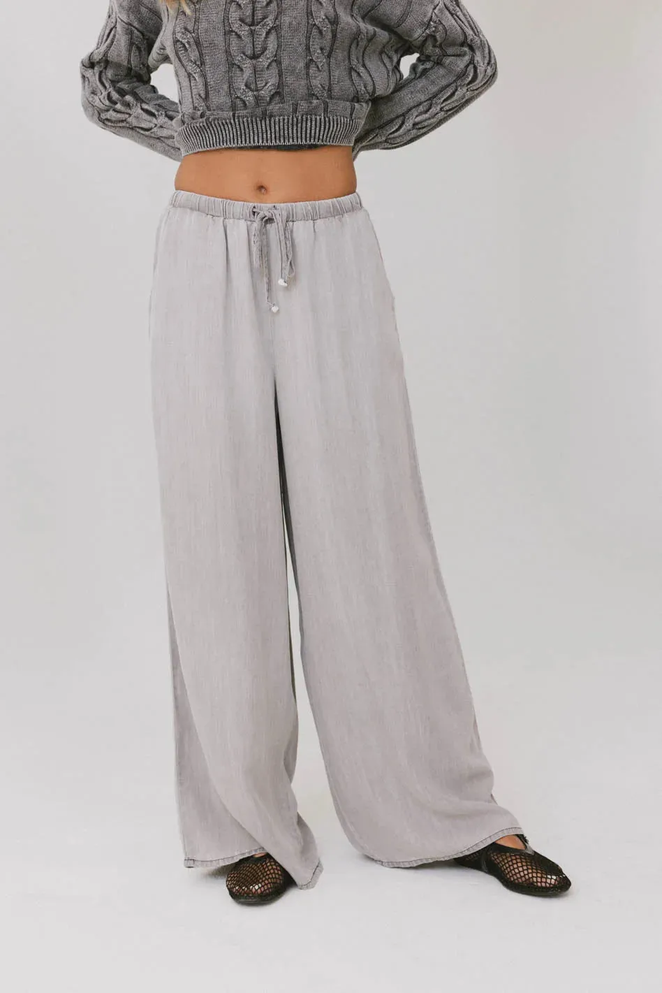 Luisa Wide Leg Pants in Grey - FINAL SALE sold by bohme product image thumbnail 2