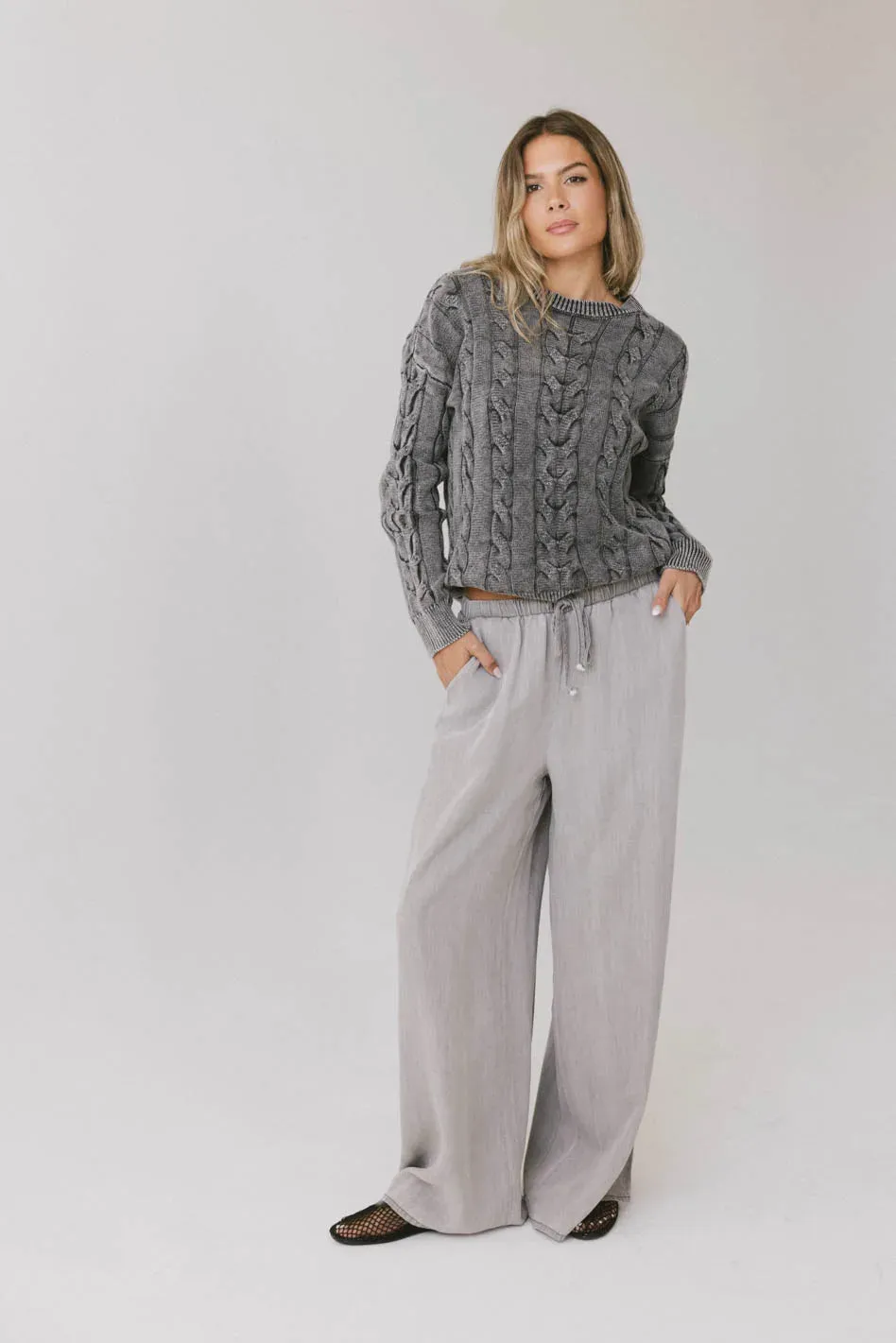 Luisa Wide Leg Pants in Grey - FINAL SALE sold by bohme product image thumbnail 5