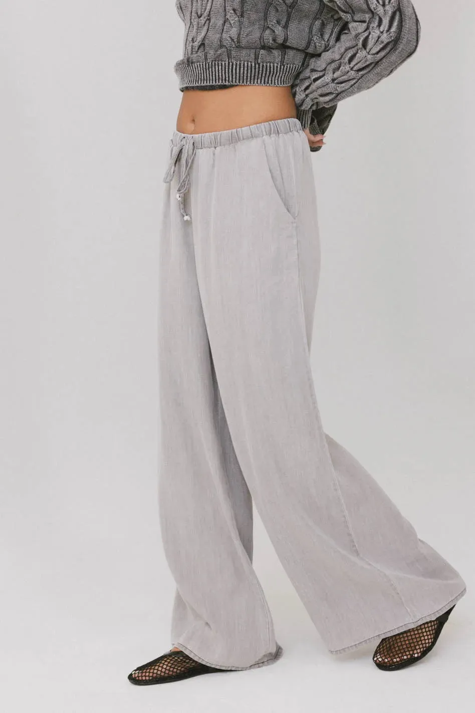 Luisa Wide Leg Pants in Grey - FINAL SALE sold by bohme product image thumbnail 4