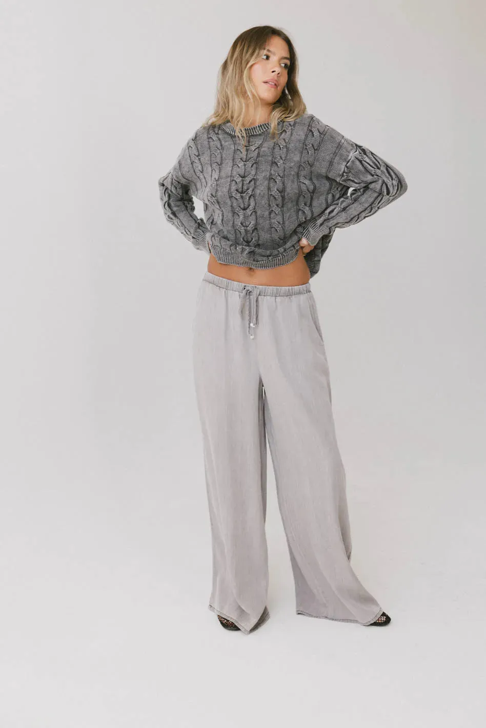 Luisa Wide Leg Pants in Grey - FINAL SALE sold by bohme