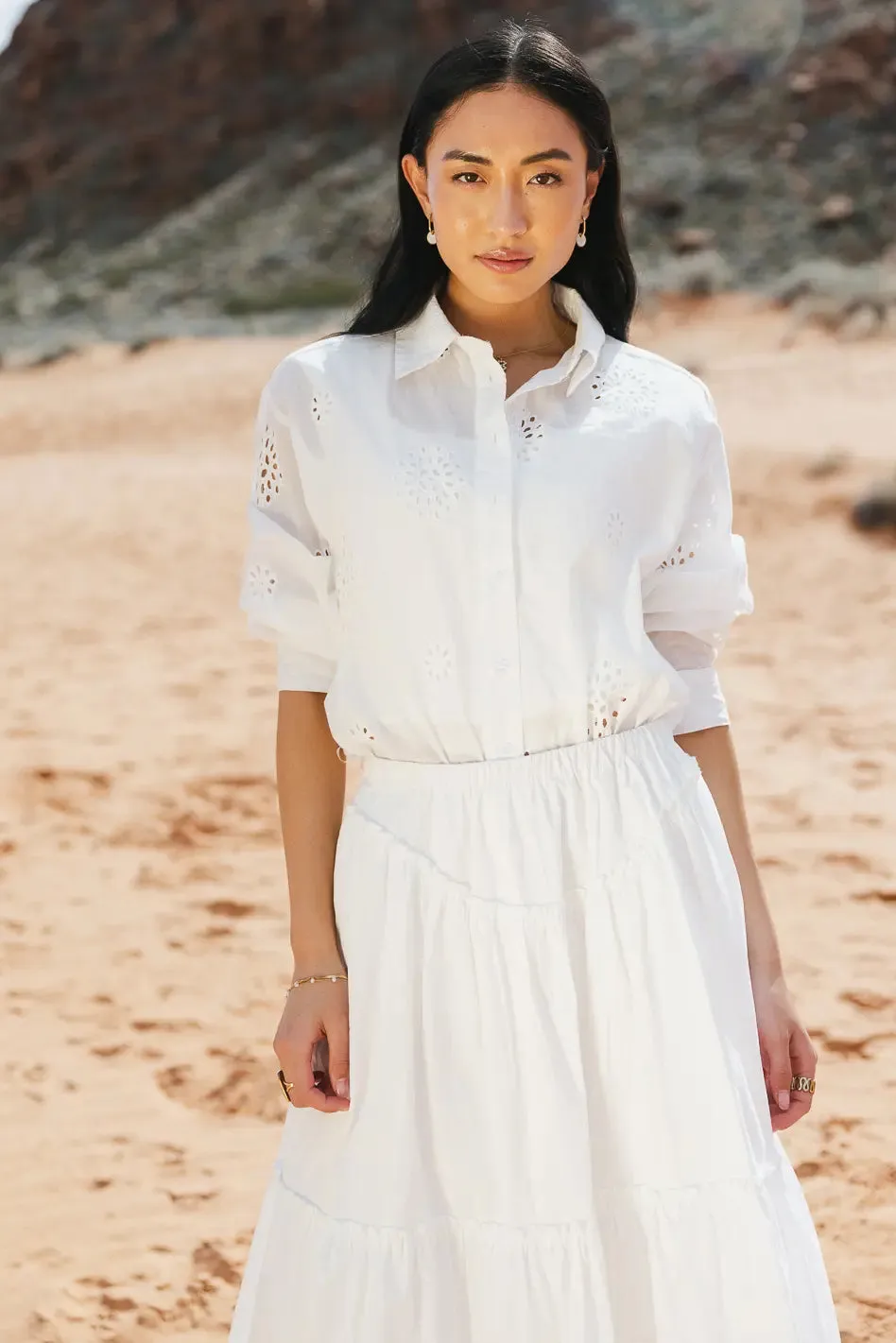 Kaya Floral Lace Button Up - FINAL SALE sold by bohme product image thumbnail 3