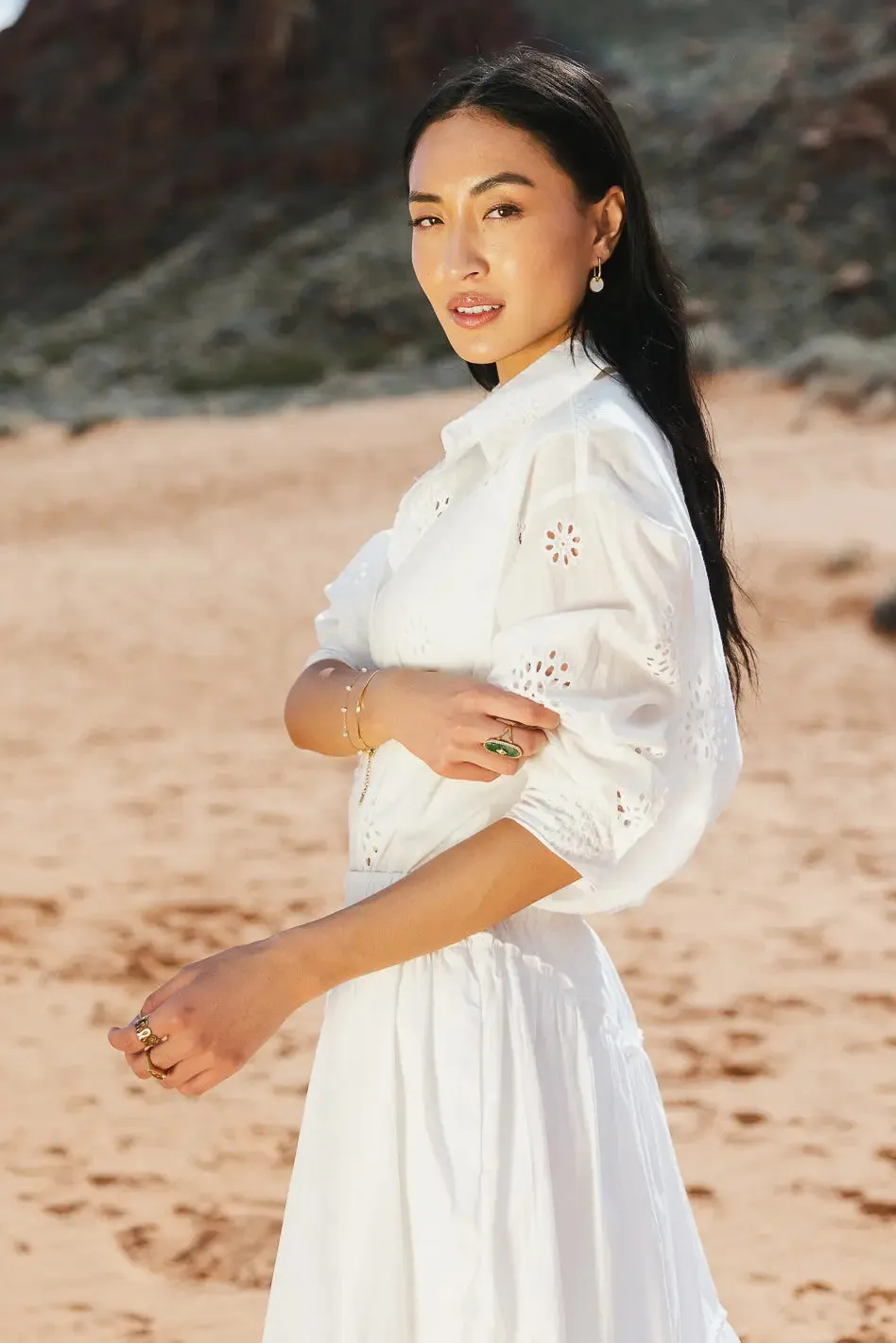 Kaya Floral Lace Button Up - FINAL SALE sold by bohme product image thumbnail 2