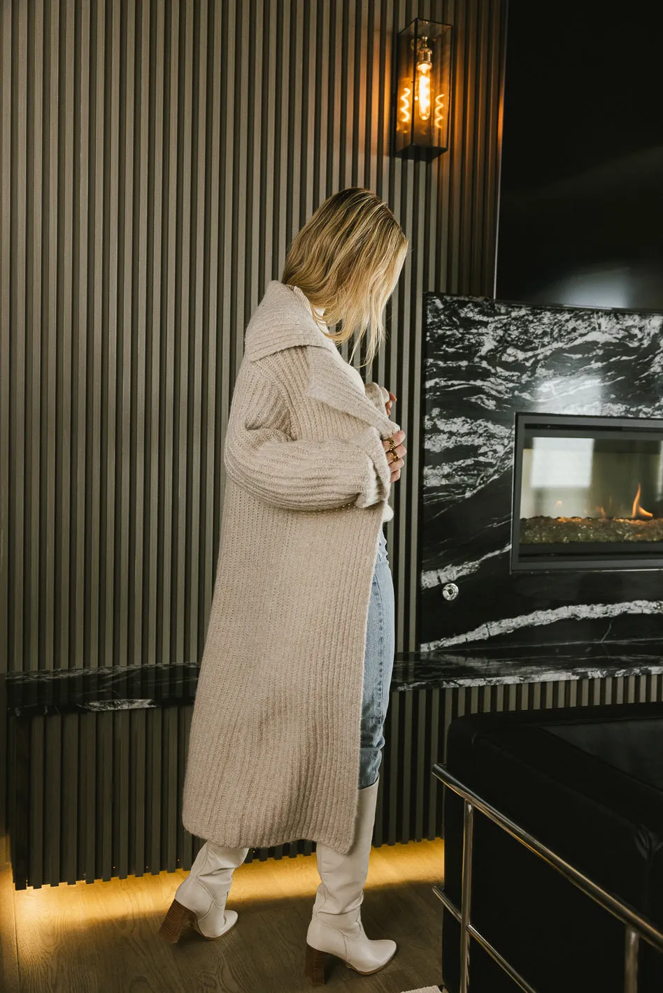 Emily Long Cardigan in Beige sold by bohme product image thumbnail 2