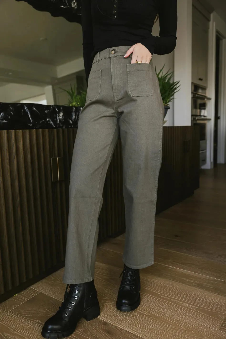 Magnolia Straight Leg Pants in Grey - FINAL SALE sold by bohme product image thumbnail 2