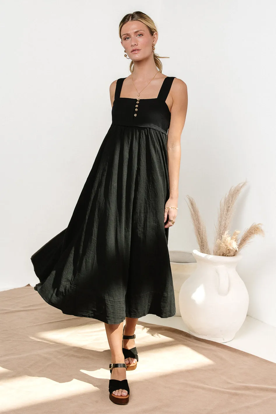 Chloe Midi Dress in Black sold by bohme product image thumbnail 3