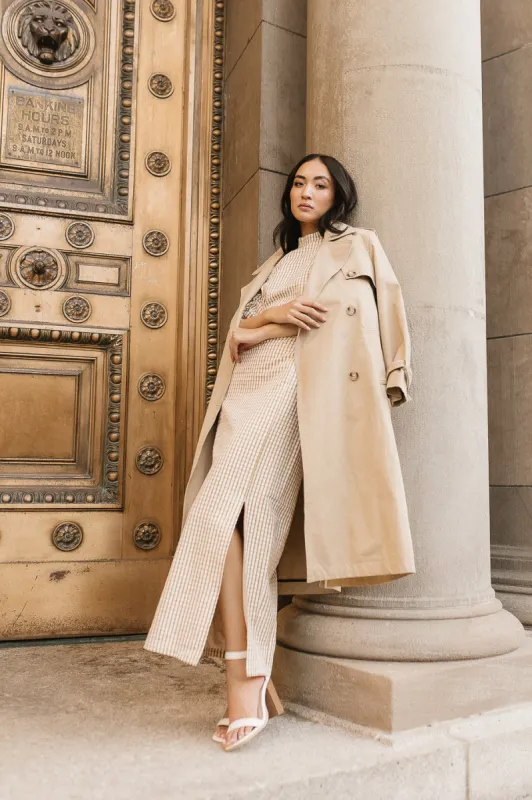 Alex Gingham Dress in Taupe - FINAL SALE sold by bohme