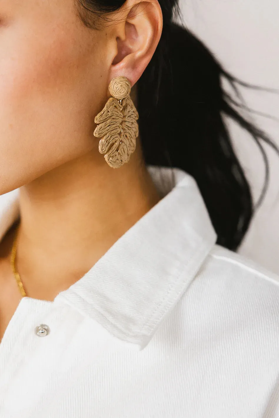 Monstera Straw Earrings sold by bohme product image thumbnail 2