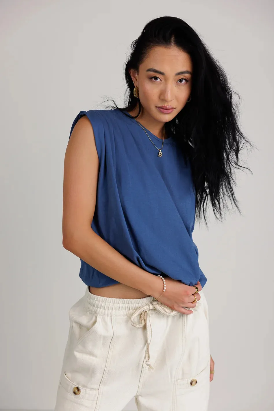 Kaidence Muscle Tee in Blue - FINAL SALE sold by bohme