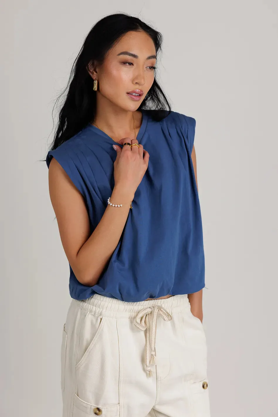 Kaidence Muscle Tee in Blue - FINAL SALE sold by bohme product image thumbnail 5