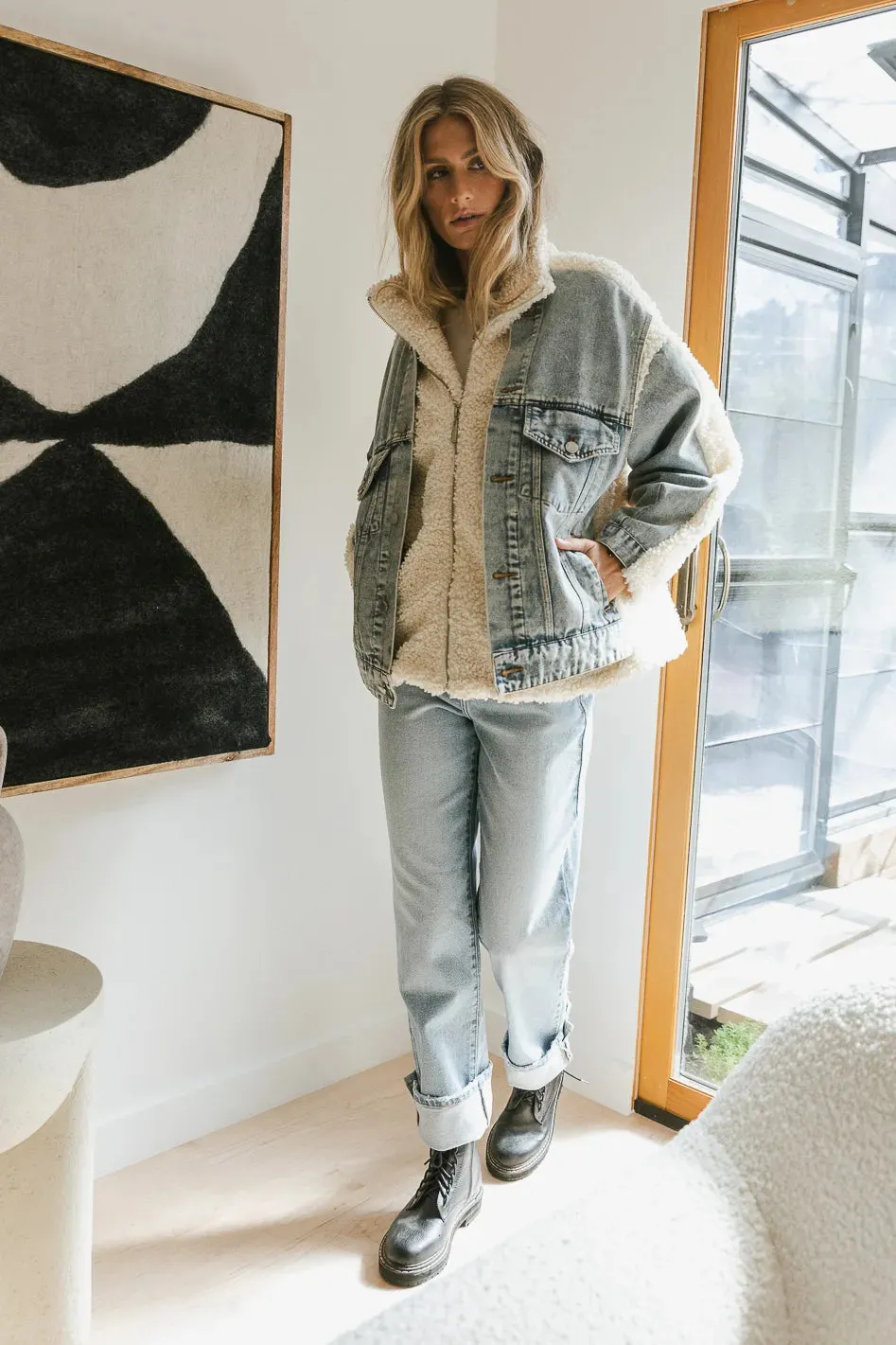 BlankNYC Denim Sherpa Jacket sold by bohme product image thumbnail 4