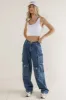 Phoebe Cargo Jeans in Medium Wash - FINAL SALE sold by bohme