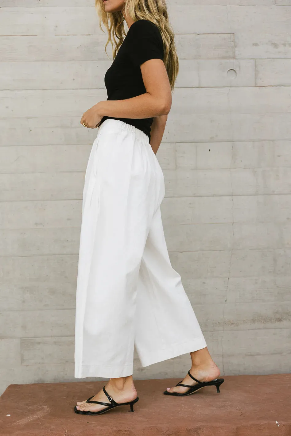 Elke Button Slacks in White - FINAL SALE sold by bohme product image thumbnail 3