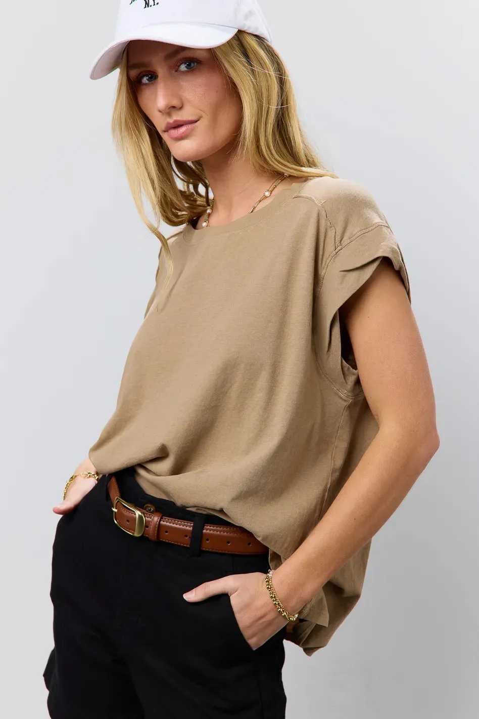 Aviana Muscle Tee in Mocha - FINAL SALE sold by bohme