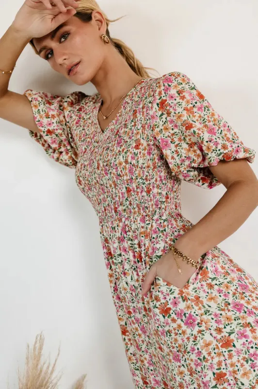 Jolie Smocked Floral Dress sold by bohme