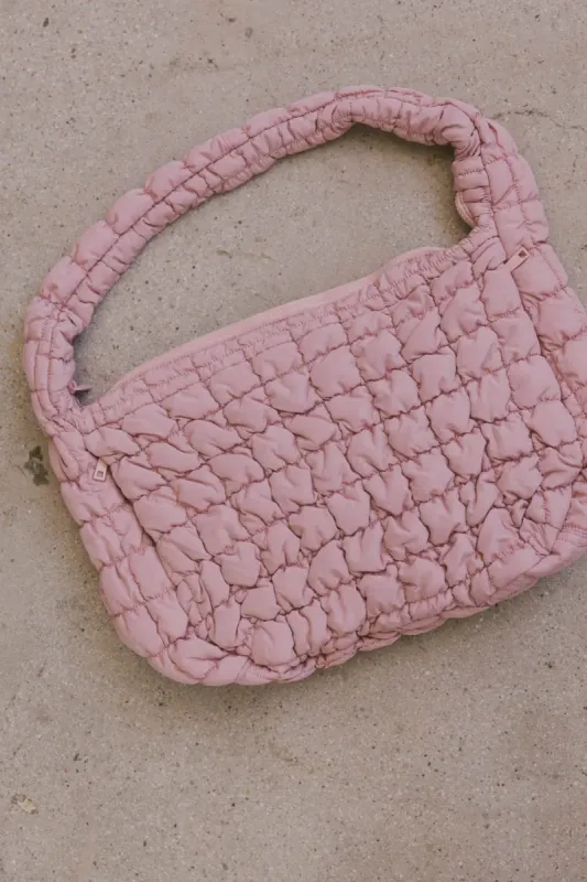 Nora Quilted Tote Bag in Dusty Pink - FINAL SALE sold by bohme