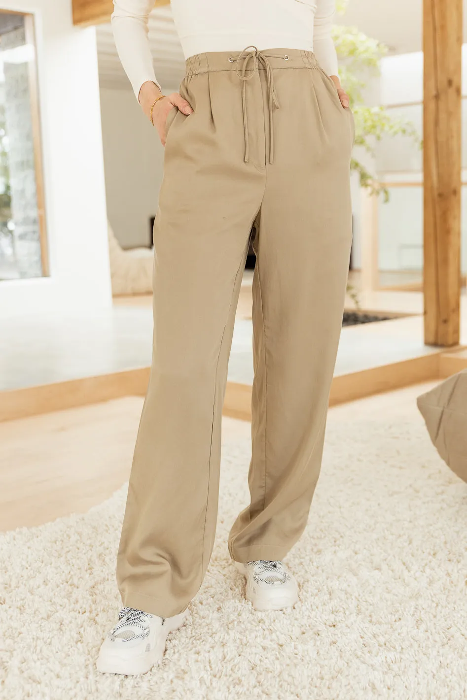 Freya Tencel Pants in Tan - FINAL SALE sold by bohme