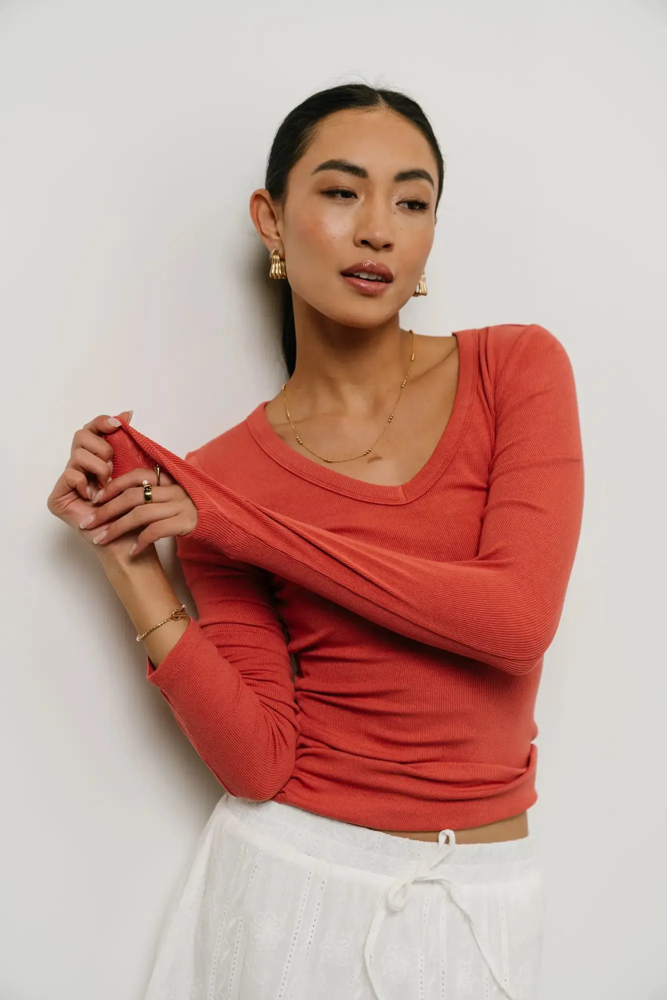Harmony Ribbed Top in Brick sold by bohme product image thumbnail 5