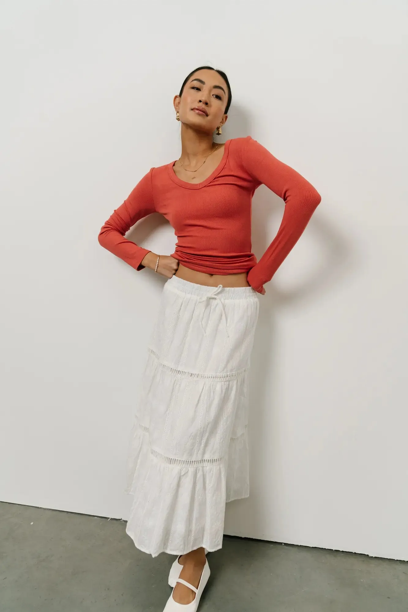 Harmony Ribbed Top in Brick sold by bohme product image thumbnail 3