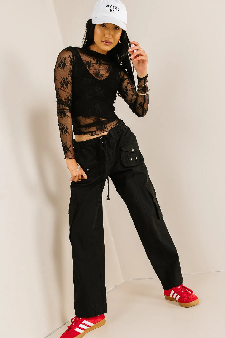 Hailey Cargo Pants in Black - FINAL SALE sold by bohme