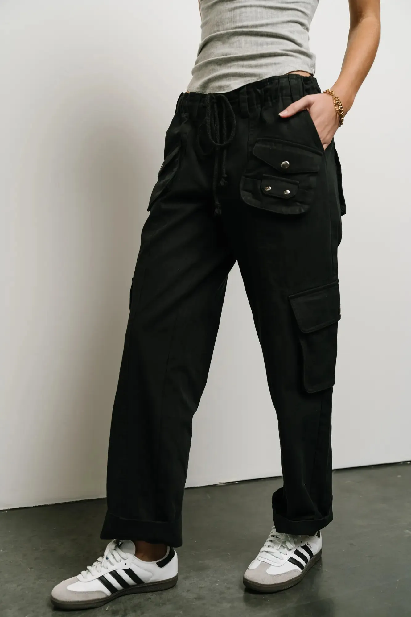 Hailey Cargo Pants in Black - FINAL SALE sold by bohme product image thumbnail 2