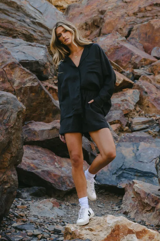 Jasmine Button Up in Black - FINAL SALE sold by bohme