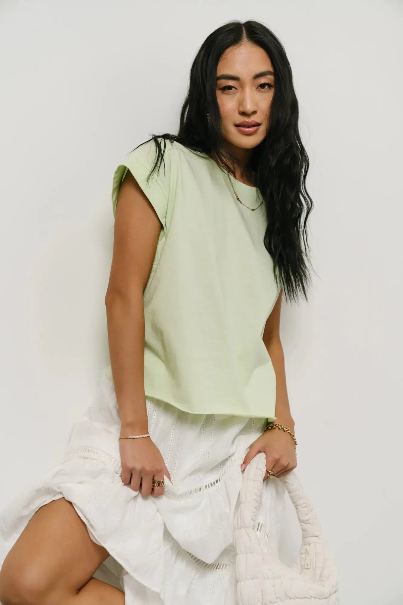 Layla Muscle Tee in Lime - FINAL SALE sold by bohme product image thumbnail 2