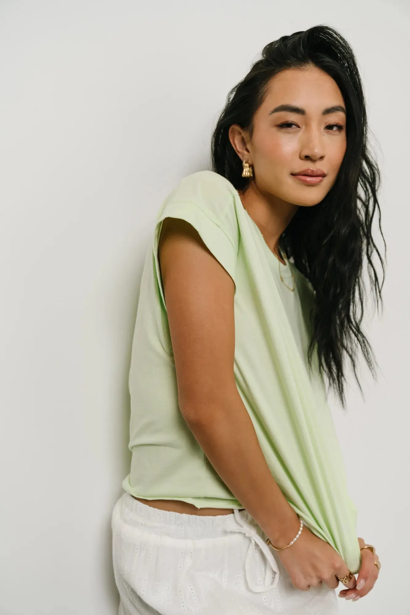Layla Muscle Tee in Lime - FINAL SALE sold by bohme product image thumbnail 5