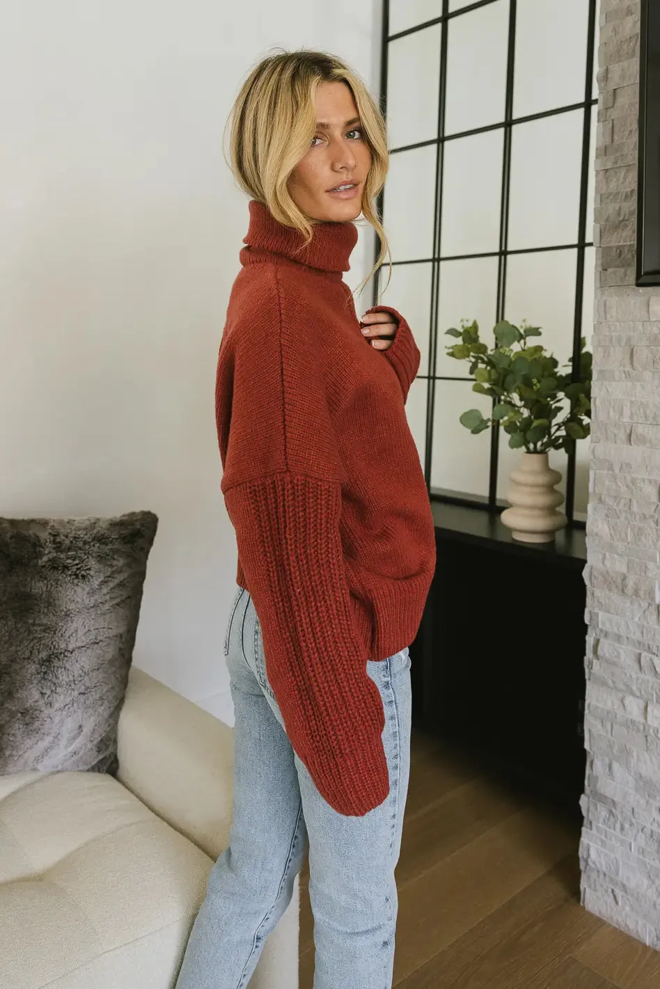 Catherine Turtleneck Sweater in Brick - FINAL SALE sold by bohme product image thumbnail 4