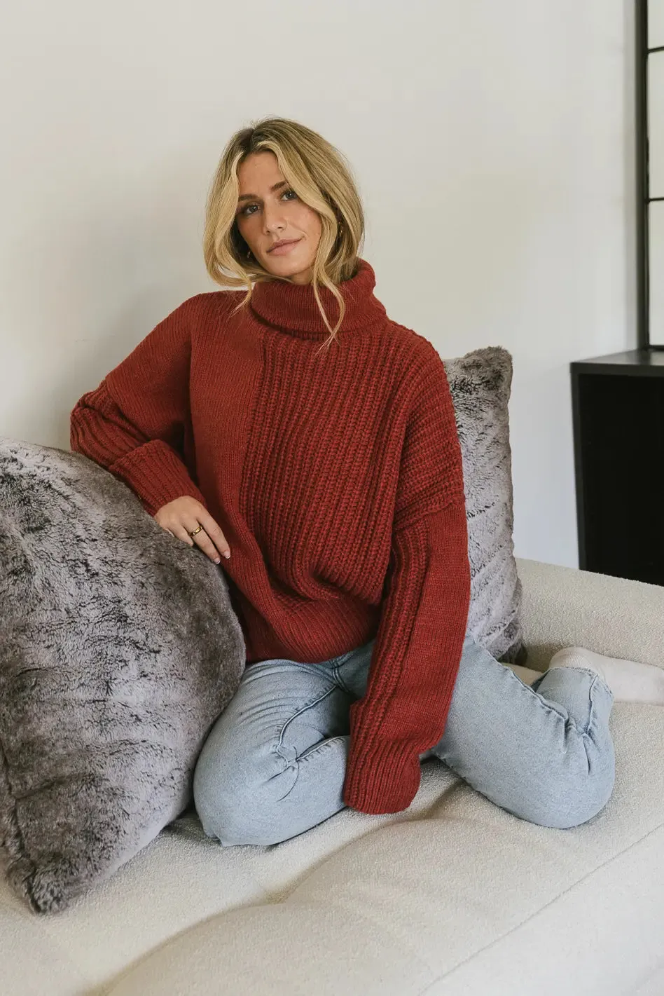 Catherine Turtleneck Sweater in Brick - FINAL SALE sold by bohme